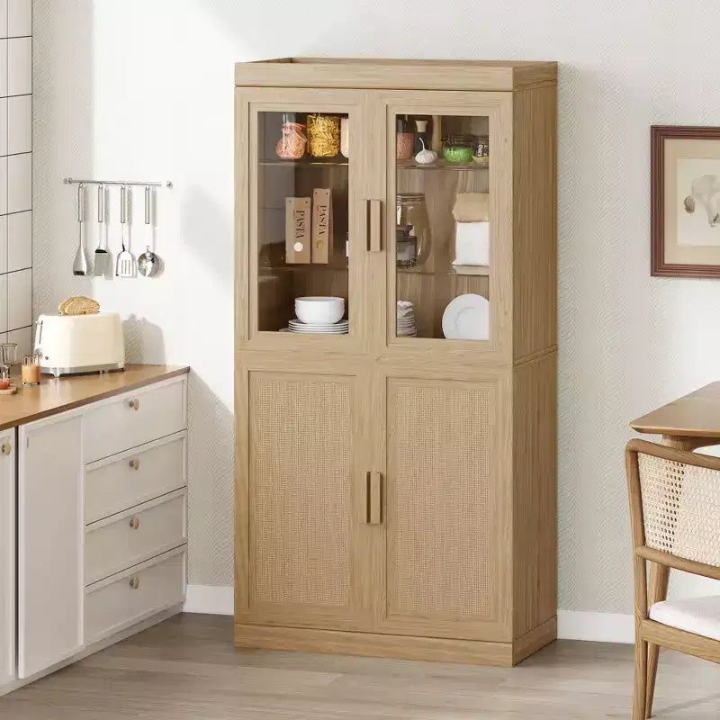 PexFix Meuble de Rangement de Cuisine en Bois avec Étagères Réglables