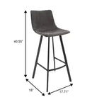 Tabouret de bar Elland LeisureMod en cuir rembourré - Tabouret de comptoir moderne avec pieds en fer et repose-pieds pour cuisine, bar et pub, lot de 2