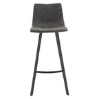 Tabouret de bar Elland LeisureMod en cuir rembourré - Tabouret de comptoir moderne avec pieds en fer et repose-pieds pour cuisine, bar et pub, lot de 2