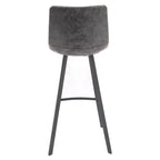 Tabouret de bar Elland LeisureMod en cuir rembourré - Tabouret de comptoir moderne avec pieds en fer et repose-pieds pour cuisine, bar et pub, lot de 2
