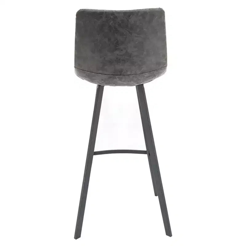 Tabouret de bar Elland LeisureMod en cuir rembourré - Tabouret de comptoir moderne avec pieds en fer et repose-pieds pour cuisine, bar et pub, lot de 2