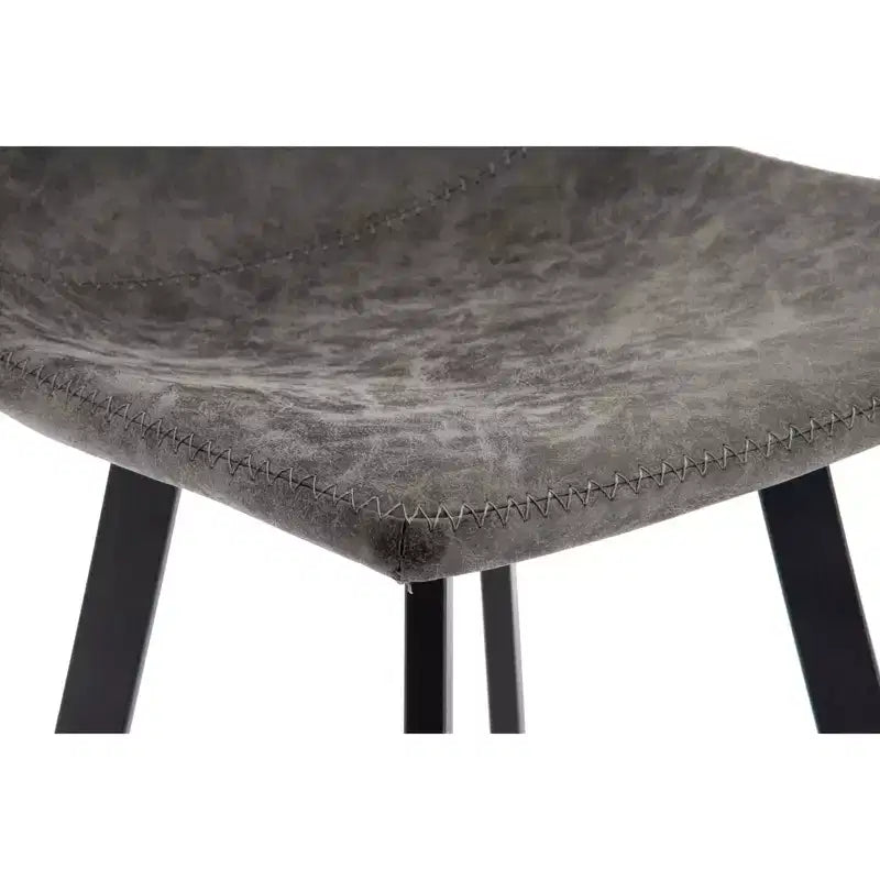Tabouret de bar Elland LeisureMod en cuir rembourré - Tabouret de comptoir moderne avec pieds en fer et repose-pieds pour cuisine, bar et pub, lot de 2