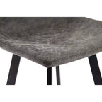 Tabouret de bar Elland LeisureMod en cuir rembourré - Tabouret de comptoir moderne avec pieds en fer et repose-pieds pour cuisine, bar et pub, lot de 2