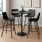 Tabouret de bar Elland LeisureMod en cuir rembourré - Tabouret de comptoir moderne avec pieds en fer et repose-pieds pour cuisine, bar et pub, lot de 2
