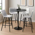 Tabouret de bar Elland LeisureMod en cuir rembourré - Tabouret de comptoir moderne avec pieds en fer et repose-pieds pour cuisine, bar et pub, lot de 2