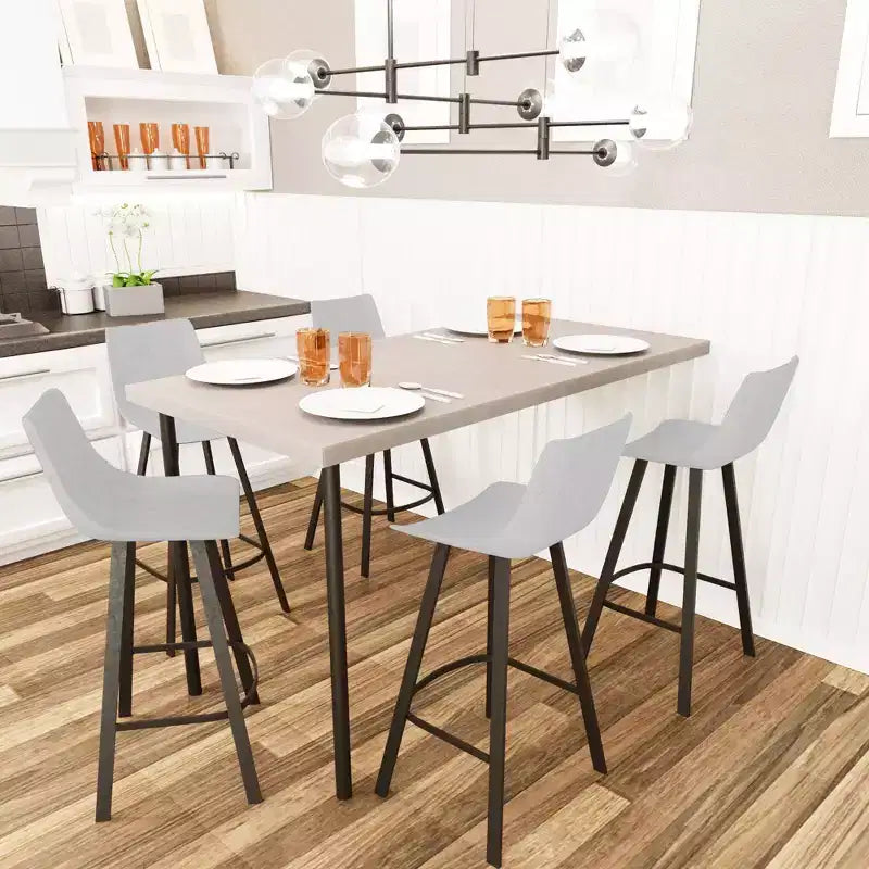 Tabouret de bar Elland LeisureMod en cuir rembourré - Tabouret de comptoir moderne avec pieds en fer et repose-pieds pour cuisine, bar et pub, lot de 2
