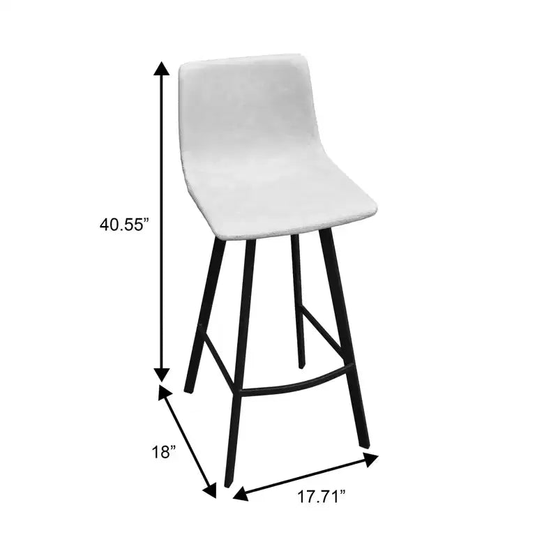 Tabouret de bar Elland LeisureMod en cuir rembourré - Tabouret de comptoir moderne avec pieds en fer et repose-pieds pour cuisine, bar et pub, lot de 2