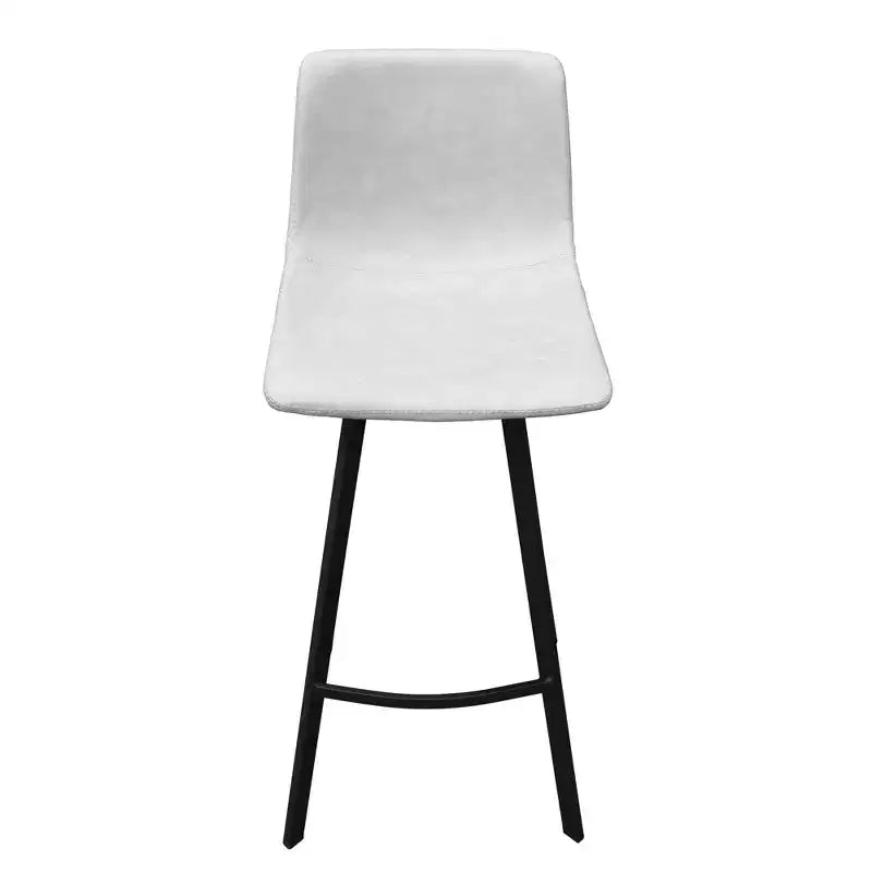 Tabouret de bar Elland LeisureMod en cuir rembourré - Tabouret de comptoir moderne avec pieds en fer et repose-pieds pour cuisine, bar et pub, lot de 2
