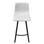 Tabouret de bar Elland LeisureMod en cuir rembourré - Tabouret de comptoir moderne avec pieds en fer et repose-pieds pour cuisine, bar et pub, lot de 2
