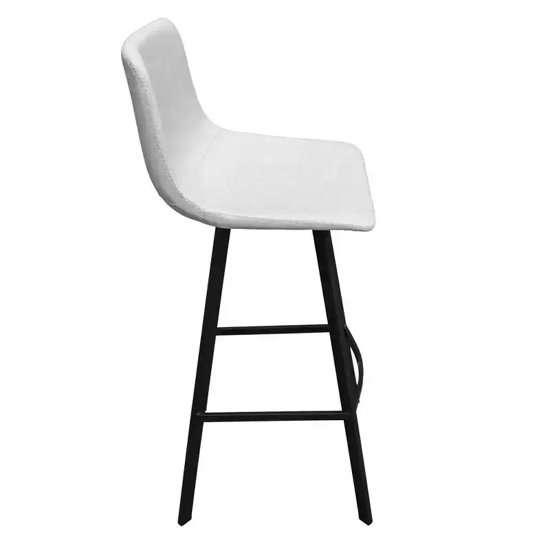 Tabouret de bar Elland LeisureMod en cuir rembourré - Tabouret de comptoir moderne avec pieds en fer et repose-pieds pour cuisine, bar et pub, lot de 2