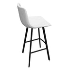Tabouret de bar Elland LeisureMod en cuir rembourré - Tabouret de comptoir moderne avec pieds en fer et repose-pieds pour cuisine, bar et pub, lot de 2