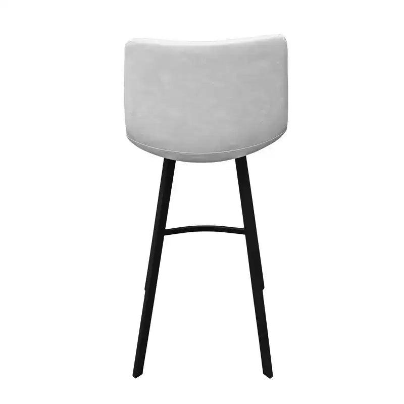Tabouret de bar Elland LeisureMod en cuir rembourré - Tabouret de comptoir moderne avec pieds en fer et repose-pieds pour cuisine, bar et pub, lot de 2