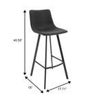 Tabouret de bar Elland LeisureMod en cuir rembourré - Tabouret de comptoir moderne avec pieds en fer et repose-pieds pour cuisine, bar et pub, lot de 2