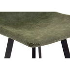 Tabouret de bar Elland LeisureMod en cuir rembourré - Tabouret de comptoir moderne avec pieds en fer et repose-pieds pour cuisine, bar et pub, lot de 2