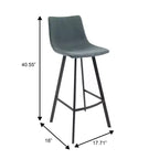 Tabouret de bar Elland LeisureMod en cuir rembourré - Tabouret de comptoir moderne avec pieds en fer et repose-pieds pour cuisine, bar et pub, lot de 2