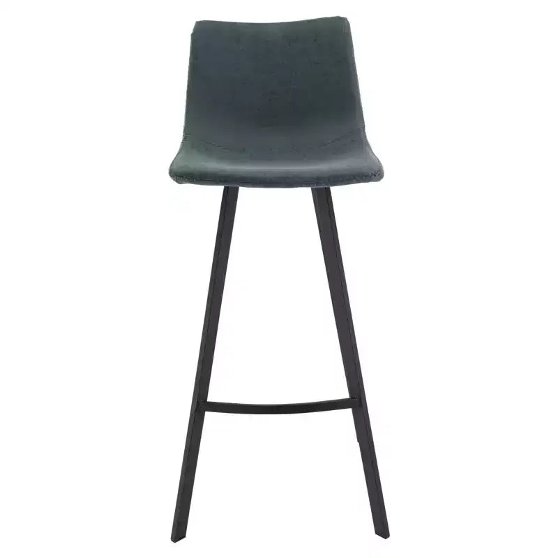 Tabouret de bar Elland LeisureMod en cuir rembourré - Tabouret de comptoir moderne avec pieds en fer et repose-pieds pour cuisine, bar et pub, lot de 2
