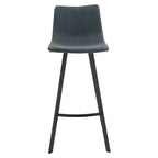 Tabouret de bar Elland LeisureMod en cuir rembourré - Tabouret de comptoir moderne avec pieds en fer et repose-pieds pour cuisine, bar et pub, lot de 2