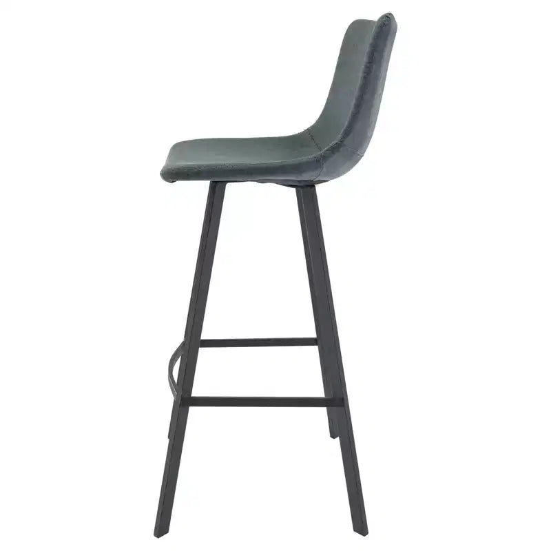 Tabouret de bar Elland LeisureMod en cuir rembourré - Tabouret de comptoir moderne avec pieds en fer et repose-pieds pour cuisine, bar et pub, lot de 2