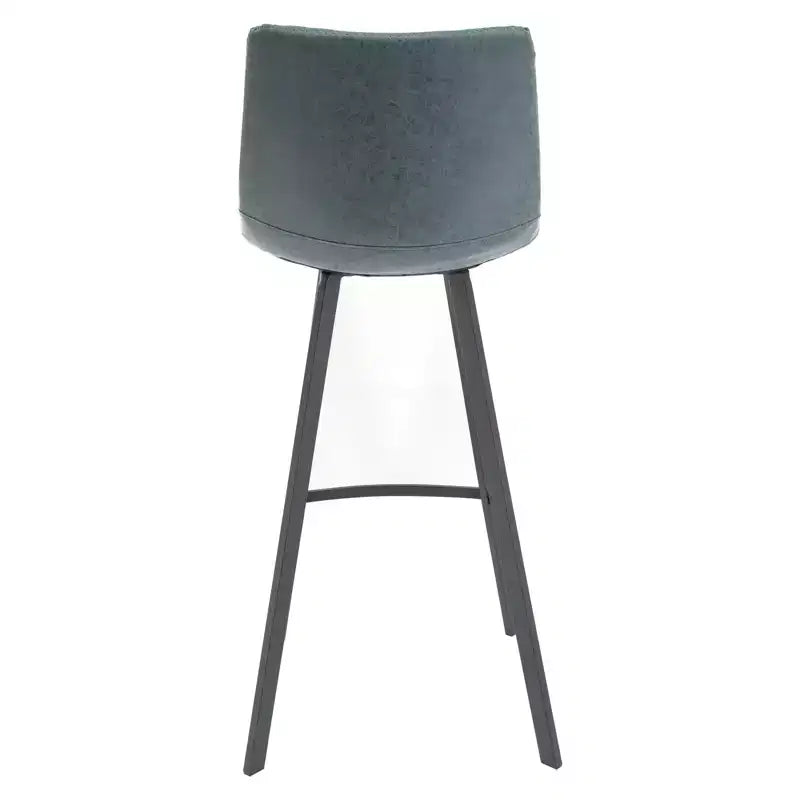 Tabouret de bar Elland LeisureMod en cuir rembourré - Tabouret de comptoir moderne avec pieds en fer et repose-pieds pour cuisine, bar et pub, lot de 2
