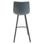 Tabouret de bar Elland LeisureMod en cuir rembourré - Tabouret de comptoir moderne avec pieds en fer et repose-pieds pour cuisine, bar et pub, lot de 2