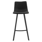 Tabouret de bar Elland LeisureMod en cuir rembourré - Tabouret de comptoir moderne avec pieds en fer et repose-pieds pour cuisine, bar et pub, lot de 2