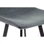 Tabouret de bar Elland LeisureMod en cuir rembourré - Tabouret de comptoir moderne avec pieds en fer et repose-pieds pour cuisine, bar et pub, lot de 2