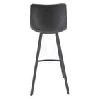 Tabouret de bar Elland LeisureMod en cuir rembourré - Tabouret de comptoir moderne avec pieds en fer et repose-pieds pour cuisine, bar et pub, lot de 2