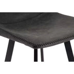 Tabouret de bar Elland LeisureMod en cuir rembourré - Tabouret de comptoir moderne avec pieds en fer et repose-pieds pour cuisine, bar et pub, lot de 2