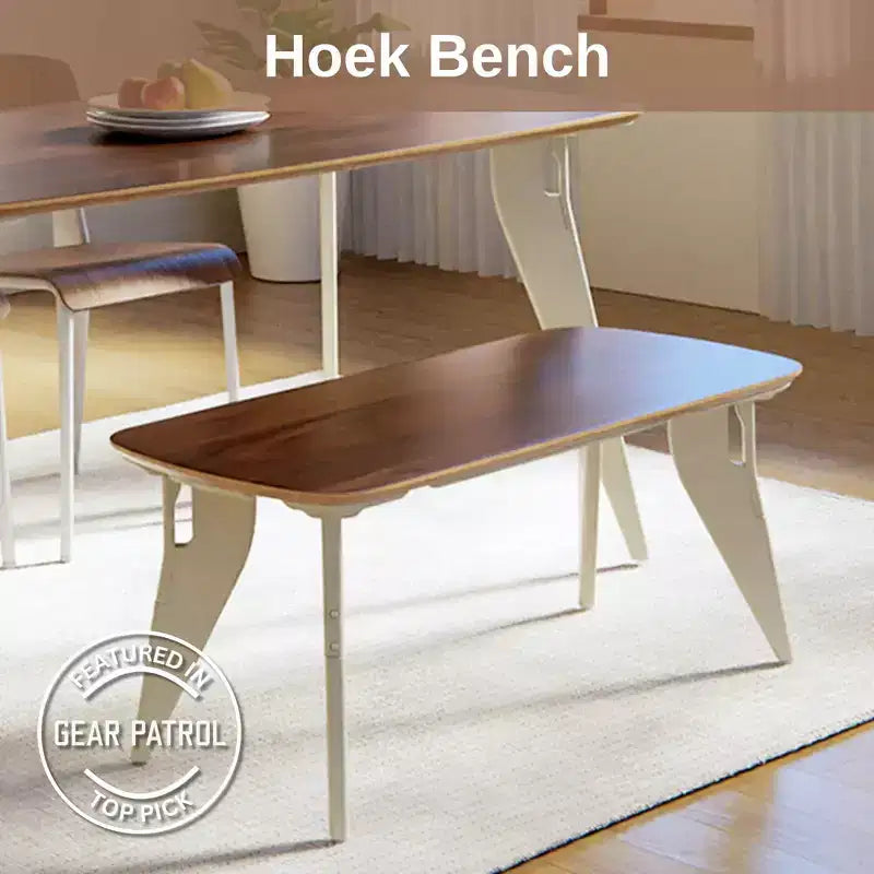Banc Hoek, 42 x 18, montage sans outil en un clic, sièges de salle à manger minimalistes et durables, design moderne et peu encombrant, pliable et portable