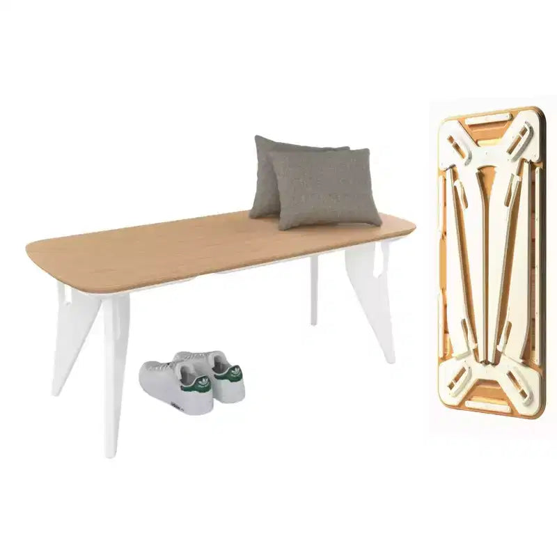Banc Hoek, 42 x 18, montage sans outil en un clic, sièges de salle à manger minimalistes et durables, design moderne et peu encombrant, pliable et portable
