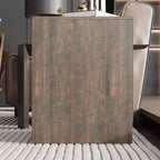 Famapy Table de chevet à deux tiroirs avec accent grain de bois, armoire de rangement verticale, table de chevet