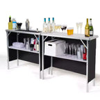 Table de bar double pop-up portable GoBar - Station de barman mobile pour événements - Étui de transport inclus