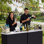 Table de bar double pop-up portable GoBar - Station de barman mobile pour événements - Étui de transport inclus