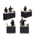 Table de bar double pop-up portable GoBar - Station de barman mobile pour événements - Étui de transport inclus