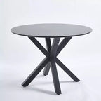 Table MAYEERTY 42,1 po Noir Piédestal Scandinave Pieds Croisés
