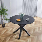 Table MAYEERTY 42,1 po Noir Piédestal Scandinave Pieds Croisés