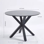 Table MAYEERTY 42,1 po Noir Piédestal Scandinave Pieds Croisés