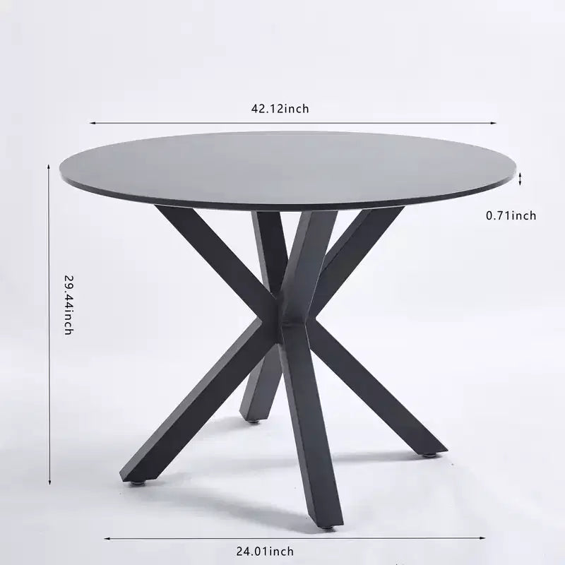 Table MAYEERTY 42,1 po Noir Piédestal Scandinave Pieds Croisés