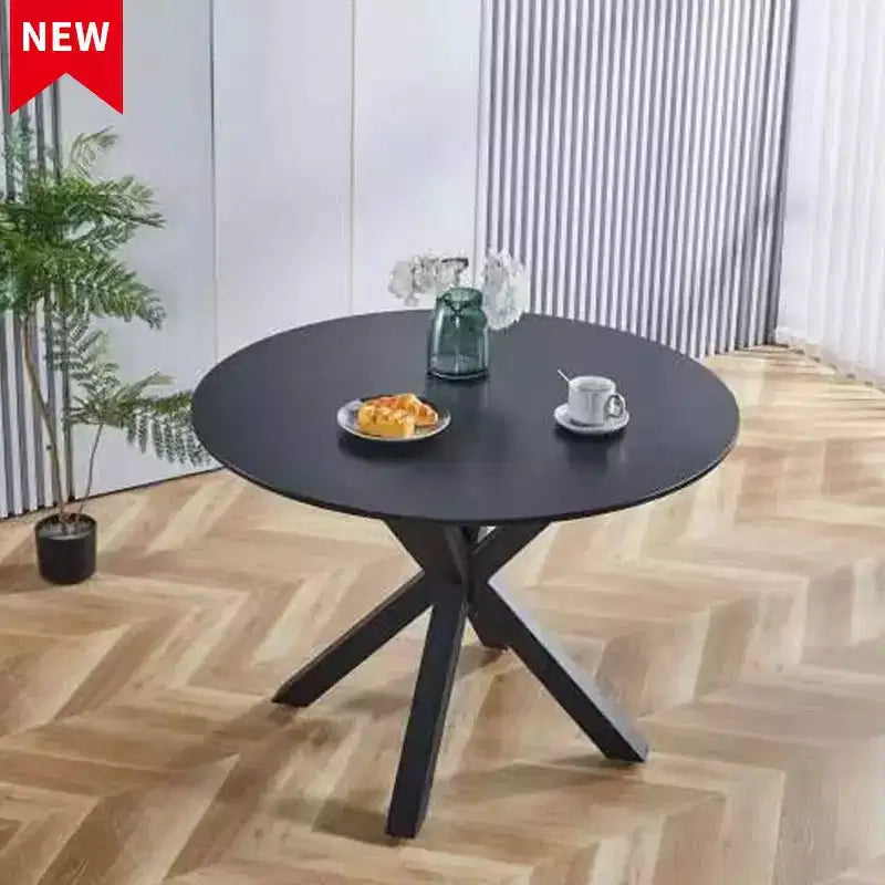 Table MAYEERTY 42,1 po Noir Piédestal Scandinave Pieds Croisés