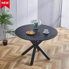 Table MAYEERTY 42,1 po Noir Piédestal Scandinave Pieds Croisés