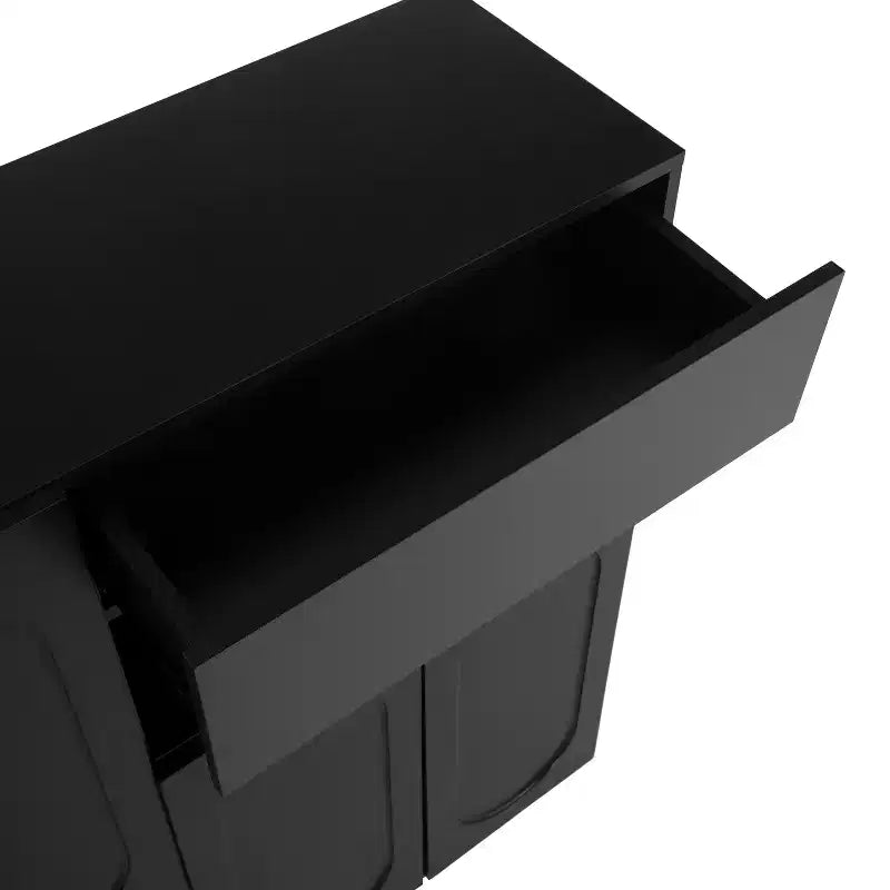 Banc de rangement 51W, banc à chaussures, meuble à chaussures, organisateur de porte-chaussures avec coussin, étagères réglables, portes arquées et dispositifs de rebond, blanc/noir-ModernL
