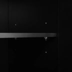 Banc de rangement 51W, banc à chaussures, meuble à chaussures, organisateur de porte-chaussures avec coussin, étagères réglables, portes arquées et dispositifs de rebond, blanc/noir-ModernL