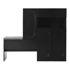 Banc de rangement 51W, banc à chaussures, meuble à chaussures, organisateur de porte-chaussures avec coussin, étagères réglables, portes arquées et dispositifs de rebond, blanc/noir-ModernL