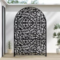 Arch-Shaped Mesh Black Galvanized Steel Divider | 183H x 120W x 40D cm