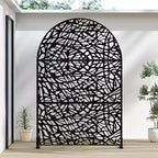 Arch-Shaped Mesh Black Galvanized Steel Divider | 183H x 120W x 40D cm