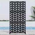Compact Fishbone Black Galvanized Steel Panel | 183H x 90W x 40D cm