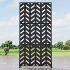 Panneau en acier galvanisé noir compact à chevrons | 183H x 90L x 40P cm