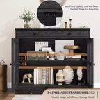 35.4 Armoires de buffet avec rangement, buffet de cuisine avec porte vitrée, buffet moderne avec tiroir, armoire de buffet blanche