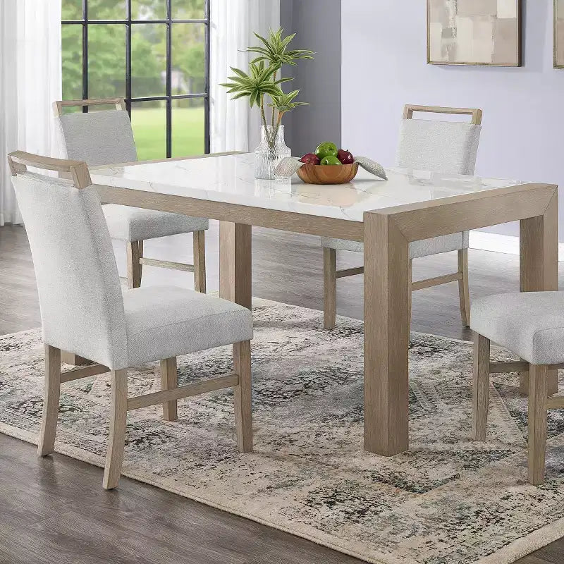 Chaises de salle à manger rembourrées Roundhill Furniture Zelalle, tissu gris clair avec pieds en bois d'hévéa, lot de 2