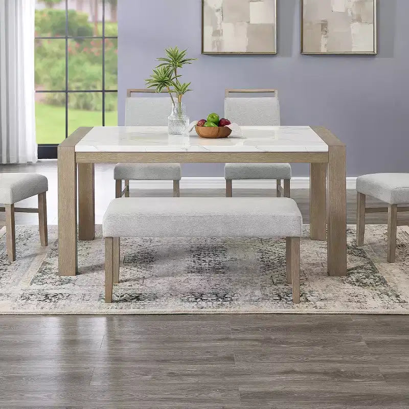 Banc rembourré Zelalle de Roundhill Furniture, tissu gris clair avec pieds en bois d'hévéa